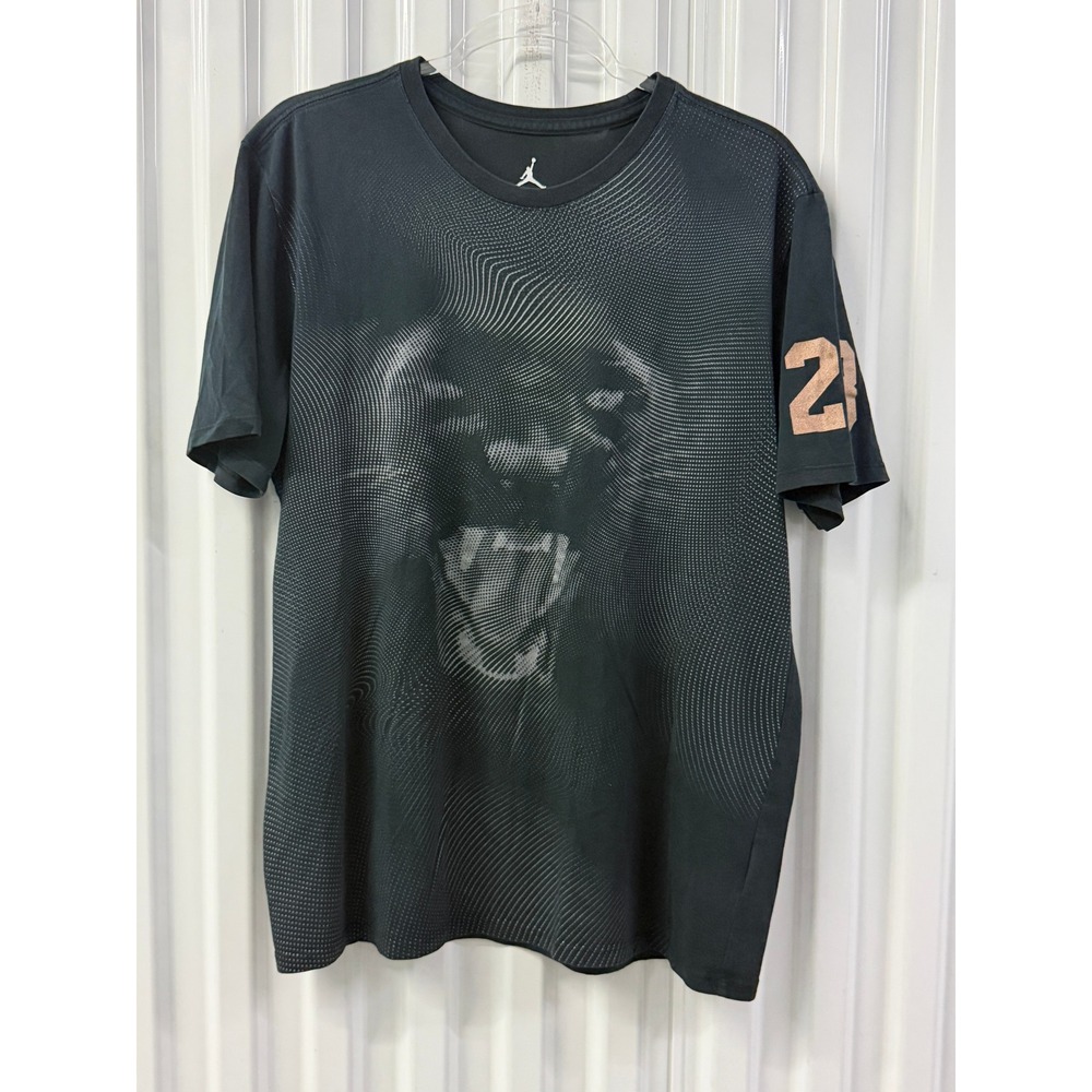 Jordan T-Shirt Mens L Black Excellent Dri-FIT Black Cat Panther Graphic 1121